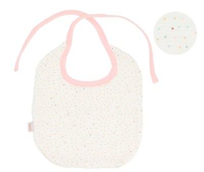 Cotton Bib Rainbow Dots Pink Personalised