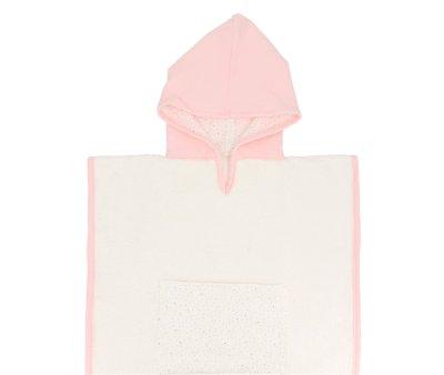 Poncho Rainbow Dots Rose Personnalisable