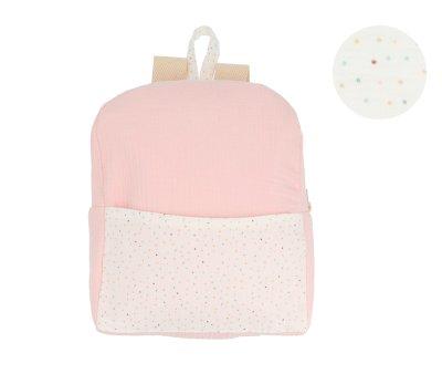 Mochila Rainbow Dots Rosa Personalizable
