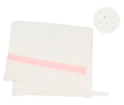 Toalla Guardera Rainbow Dots Rosa Personalizable