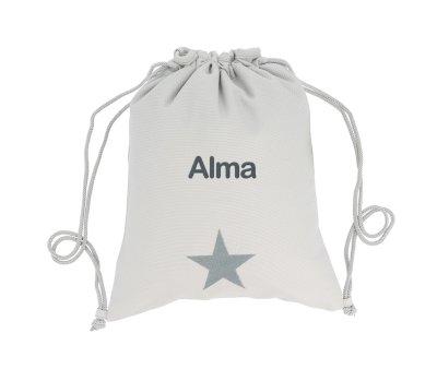 Mochila Saco Personalizada Piqu Estrela Cinza