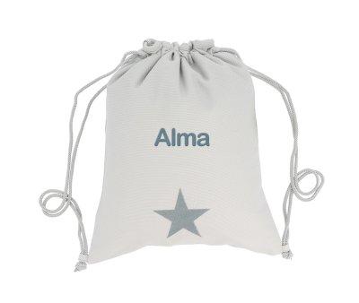 Mochila Saco Personalizada Piqu Estrela Cinza