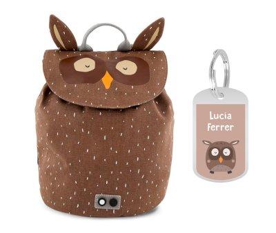 Mini mochila Mr Owl com Porta chave Personalizado