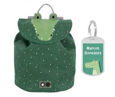 Mini mochila Mr Crocodile com Porta chave Personalizado