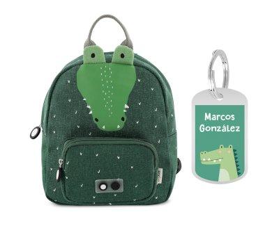 Small Trixie Backpack Mr. Crocodile with Personalized Keychain