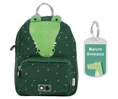 Large Trixie Backpack Crocodile with Personalized Keychain