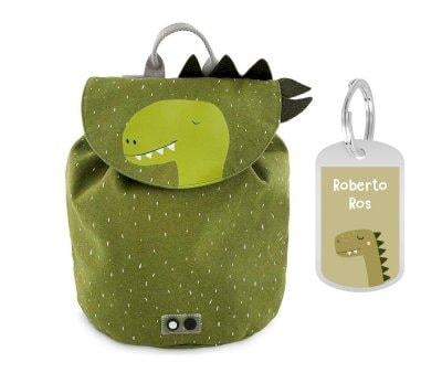 Mini Mochila Mr Dino con Llavero Personalizado