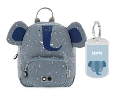 Mochila Trixie PEQUEA Mrs. Elephant con Llavero Personalizado
