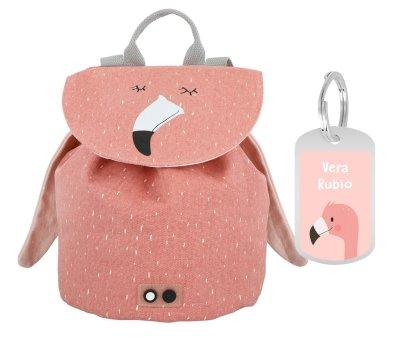 Mini Mochila Mr. Flamingo con Llavero Personalizado