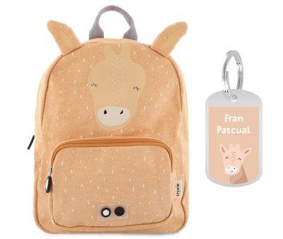 Trixie LARGE Backpack Mrs. Giraffe with Personalized Keychain