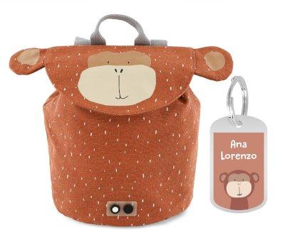 Mini Mochila Mr. Monkey con Llavero Personalizado