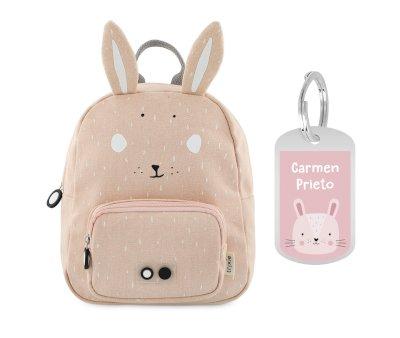 Small Trixie Backpack Mrs. Rabbit with Personalized Keychain