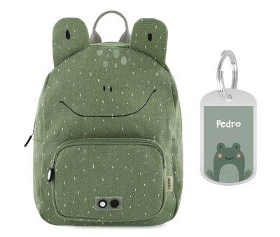 Large Trixie Backpack Mr. Frog with Personalized Keychain