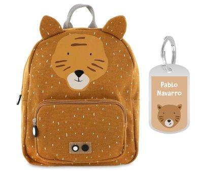 Trixie Backpack LARGE Mr. Tiger with Personalized Keychain