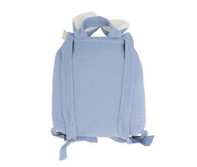 Petit Sac  dos en Mousseline Lapin Bleu Personnalisable