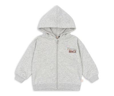 Felpa Lou Cappuccio e Cerniera Grey Melange