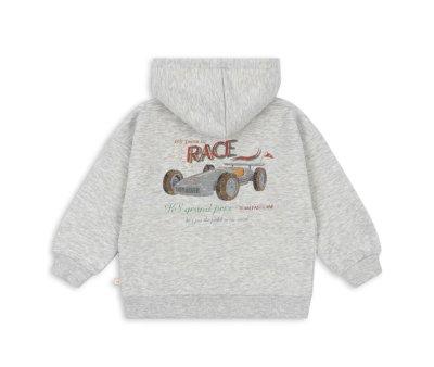 Felpa Lou Cappuccio e Cerniera Grey Melange