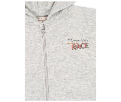 Felpa Lou Cappuccio e Cerniera Grey Melange