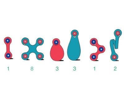 Pacote Itsy - Flamingo/Turquesa, 18 peas