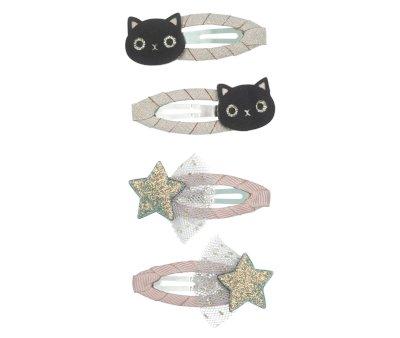 4 Barrettes Magical Cat