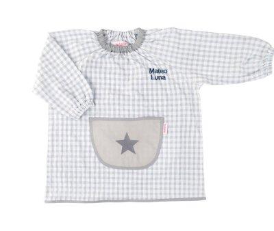 Babi con Bolsillo Central Estrella Gris Personalizable