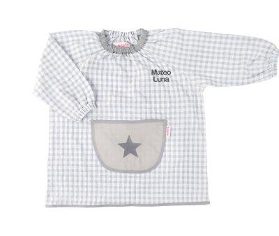 Babi con Bolsillo Central Estrella Gris Personalizable