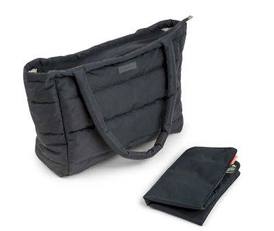 Quilted Black Tote Bag with Changing Mat