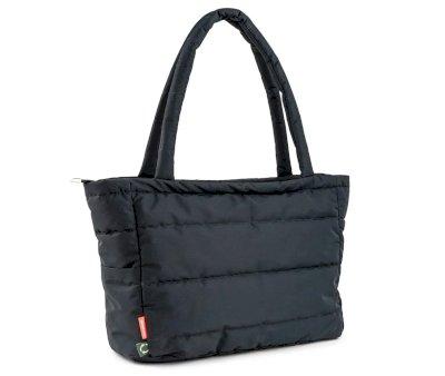 Quilted Black Tote Bag with Changing Mat