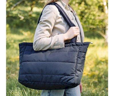 Quilted Black Tote Bag with Changing Mat