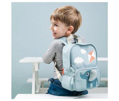Mochila Infantil Canvas Elphee Blue Personalizable