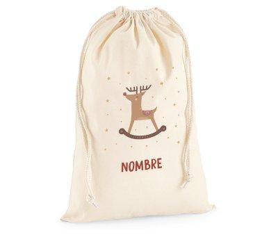 Sacco Regali Grande NOME Personalizzato Rudolph