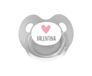 Chupete Personalizado Retro Gris Corazn