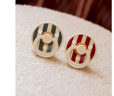 2 BIBS Studio Colour Round Pacifiers Ruby Pine Mix