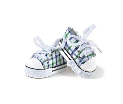 Scarpe Komvers Bambole Minikane Quadretti Blu-Verdi