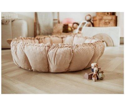 Tappeto-Nido Play & Go Bloom Organic Stripes Brown