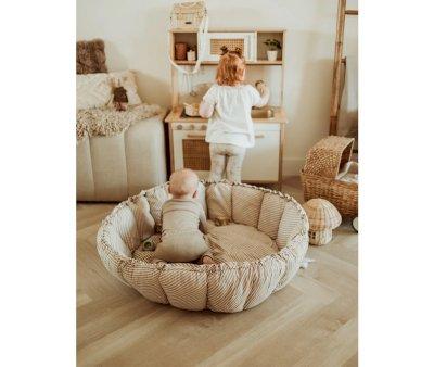 Tappeto-Nido Play & Go Bloom Organic Stripes Blue