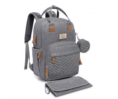 Mochila Carrinho de Passeio Tudo em Um Cinza Claro