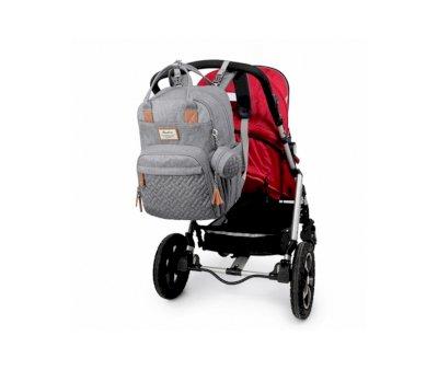 Mochila Carrinho de Passeio Tudo em Um Cinza Claro