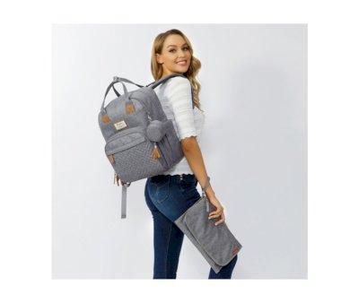 Mochila Carrinho de Passeio Tudo em Um Cinza Claro