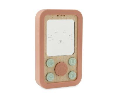 Telfono Madera Silicona Mrs.Cat para Bebs