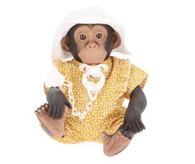 Lola Scimpanz Reborn con Pagliaccetto Senape e Cappellino