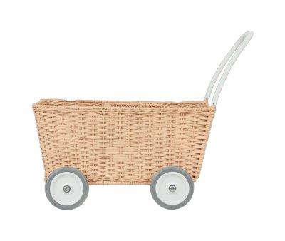 Doll Stroller Rattan Seashell Pink