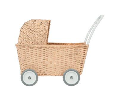 Doll Stroller Rattan Seashell Pink