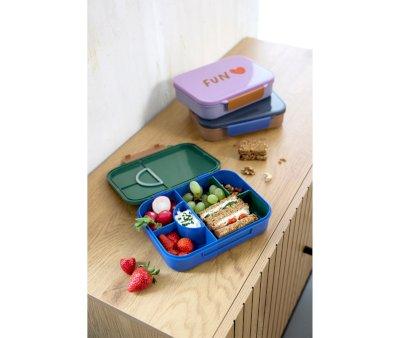 Lunch Box Compartments Bento Smile Navy Blue