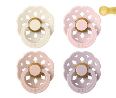 4 Pacifiers BIBS Boheme Ivory/Blush/Blossom/Dusky Lilac