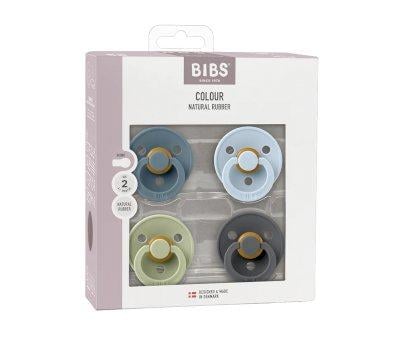 4 BIBS Pacifiers Colour Petrol/Sage/Baby Blue/Iron