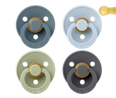 4 BIBS Pacifiers Colour Petrol/Sage/Baby Blue/Iron