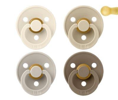4 BIBS Colour Pacifiers Ivory/Sand/Vanilla/Dark Oak