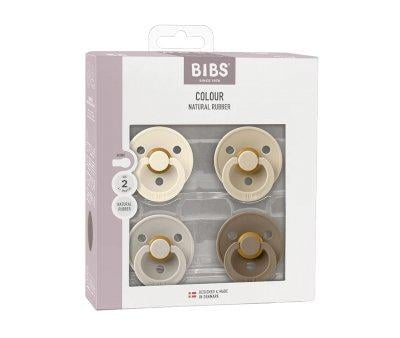 4 BIBS Colour Pacifiers Ivory/Sand/Vanilla/Dark Oak