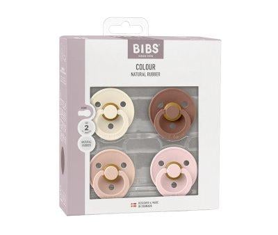 4 BIBS Colour Pacifiers Ivory/Blush/Woodchuck/Blossom